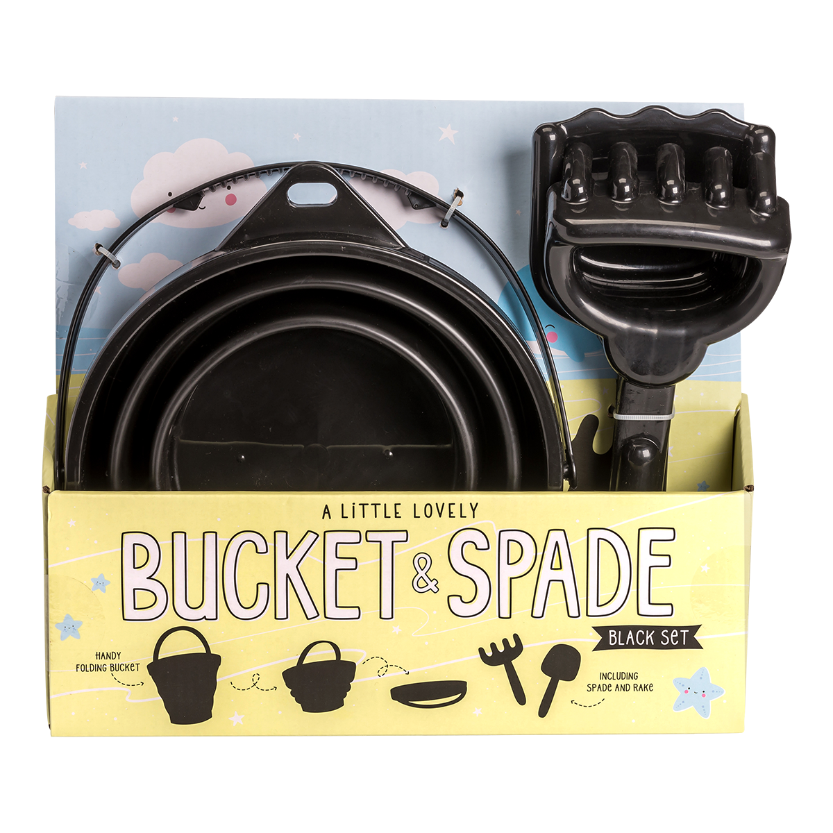 Bucket and spade set Black
